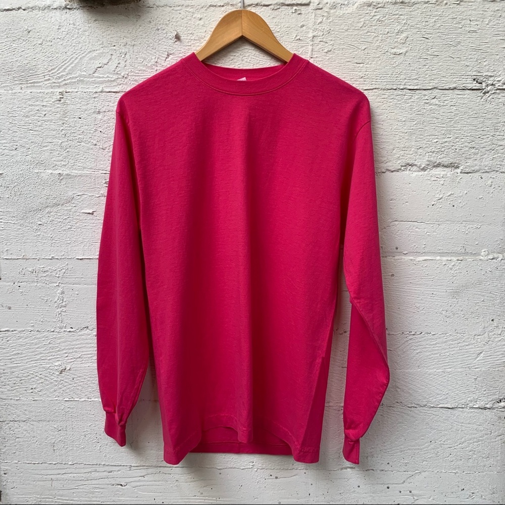 american apparel long sleeve hot pink crew neck🔥